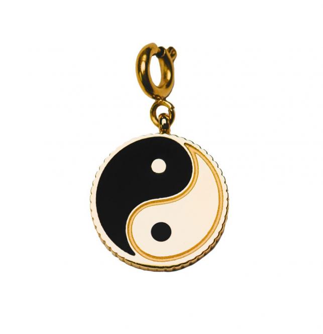 Yin Yang Glückscharm - vergoldet 