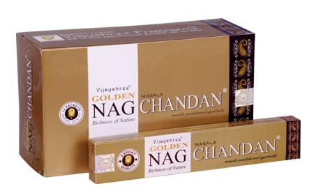 Golden Nag Chandan Räucherstäbchen Box mit 12 Packungen