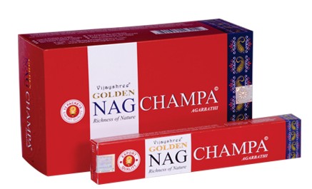 Golden Nag Champa Räucherstäbchen Box mit 12 Packungen