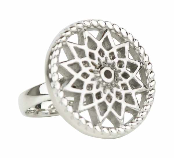 Traumfänger Ring "Sonne" stahl 