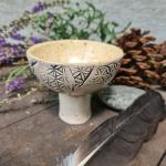 Keramikschale mit Blume des Lebens natur 